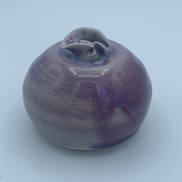 Monson Pottery Pomegranate  - Purple/Blue Glaze - Bolinas, CA - Handcrafted - Picture 1 of 5
